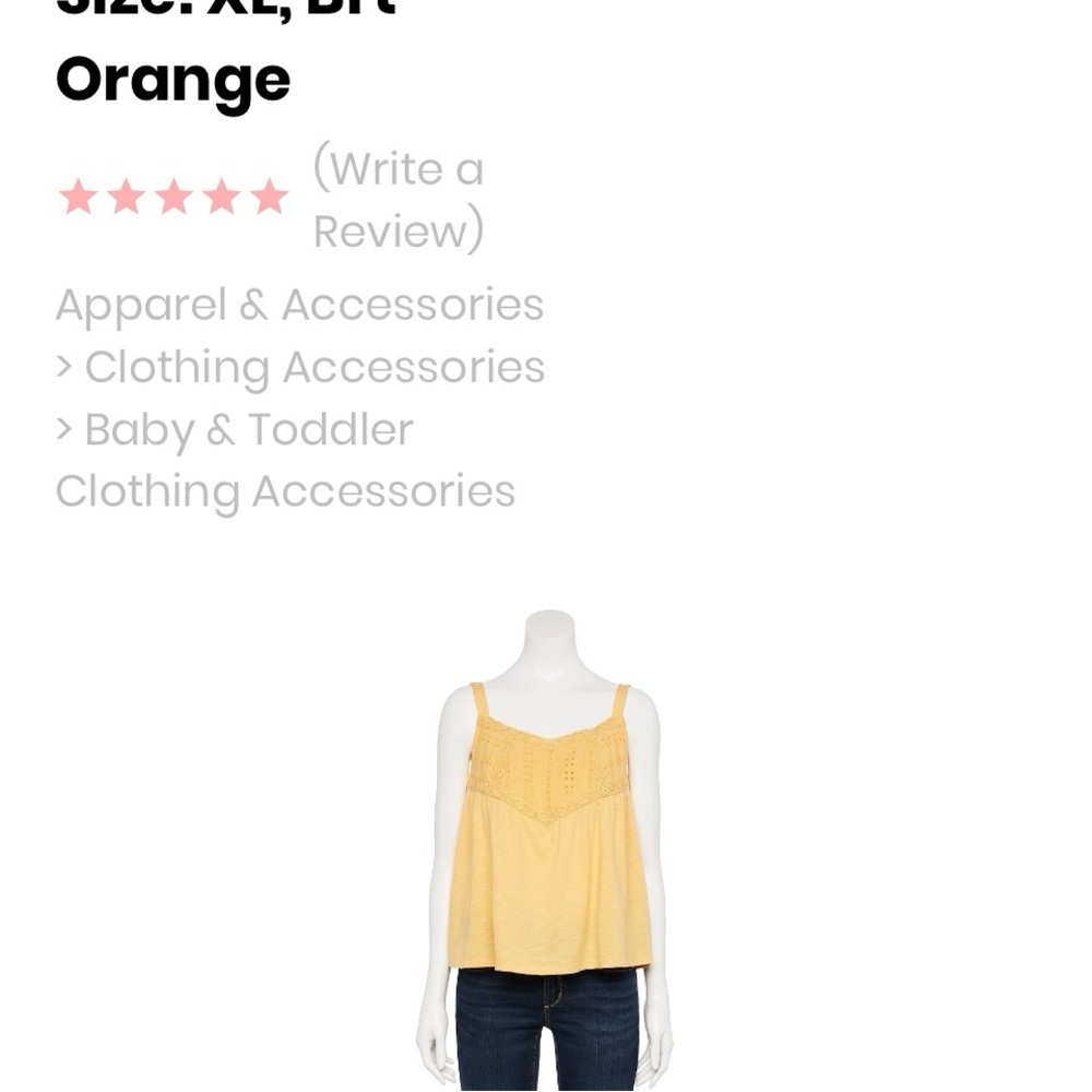 Junior size extra large Cami new tags orange smoothie also women’s size large
